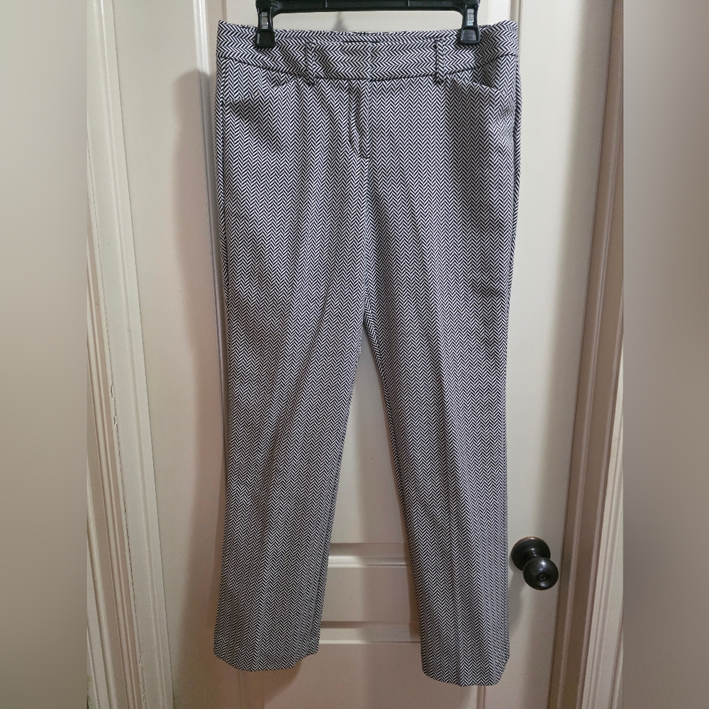 Express - Editor, Women's Black and White Herringbone Trousers, 4-Short